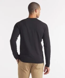 Go-To Long Sleeve Henley | Men's Black -Gentlemans Wardrobe Store public rec henleys go to long sleeve henley men s black 32092484173858