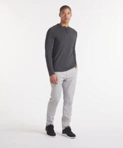 Go-To Long Sleeve Henley | Men's Heather Charcoal