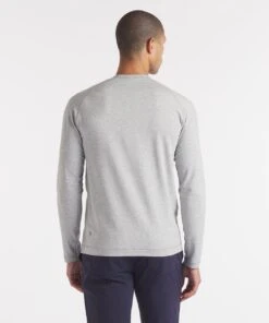 Go-To Long Sleeve Henley | Men's Heather Silver Spoon -Gentlemans Wardrobe Store public rec henleys go to long sleeve henley men s heather silver spoon 32092529328162