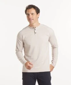 Go-To Long Sleeve Henley | Men's Stone