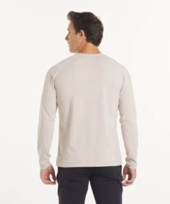Go-To Long Sleeve Henley | Men's Stone -Gentlemans Wardrobe Store public rec henleys go to long sleeve henley men s stone 34110253793314