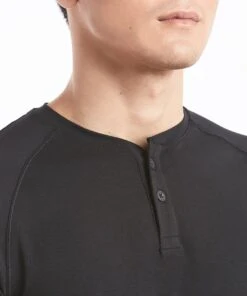Go-To Short Sleeve Henley | Men's Black -Gentlemans Wardrobe Store public rec henleys go to short sleeve henley men s black 28210525274146