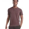 Go-To Short Sleeve Henley | Men's Heather Burgundy