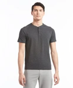 Go-To Short Sleeve Henley | Men's Heather Charcoal