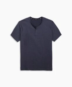 Go-To Short Sleeve Henley | Men's Heather Navy -Gentlemans Wardrobe Store public rec henleys go to short sleeve henley men s heather navy 16501916368930