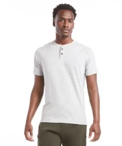 Go-To Short Sleeve Henley | Men's Heather Silver Spoon