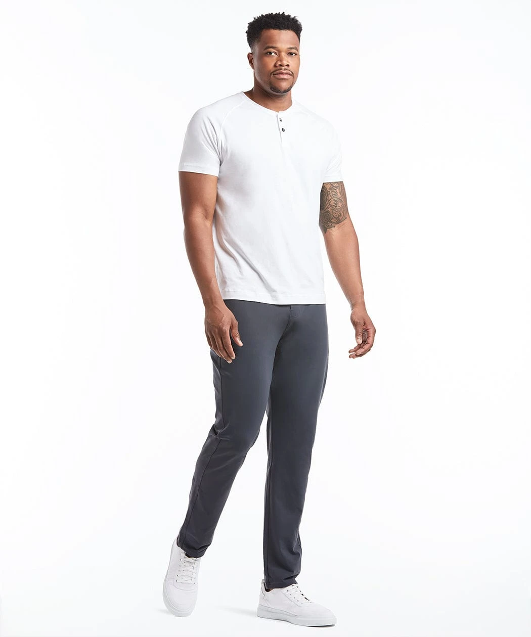 Go-To Short Sleeve Henley | Men's White 2 Go-To Short Sleeve Henley | Men's White - Image 2