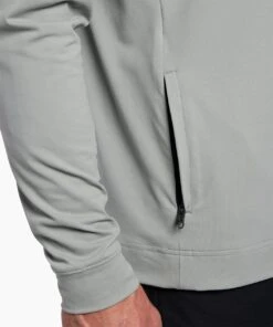 Gamechanger Quarter Zip | Men's Fog -Gentlemans Wardrobe Store public rec sweatshirts fourth quarter zip men s fog 34215381729314