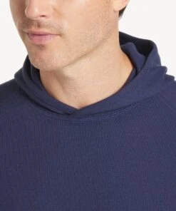 Waffle-Knit Hoodie | Men's Deep Navy -Gentlemans Wardrobe Store public rec sweatshirts waffle knit hoodie men s deep navy 34026949771298