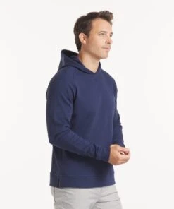 Waffle-Knit Hoodie | Men's Deep Navy -Gentlemans Wardrobe Store public rec sweatshirts waffle knit hoodie men s deep navy 34026949869602