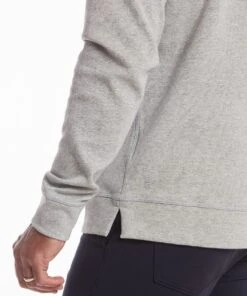 Waffle-Knit Hoodie | Men's Heather Silver Spoon -Gentlemans Wardrobe Store public rec sweatshirts waffle knit hoodie men s heather silver spoon 30161332469794