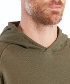 Waffle-Knit Hoodie | Men's Olive -Gentlemans Wardrobe Store public rec sweatshirts waffle knit hoodie men s olive 30799842738210