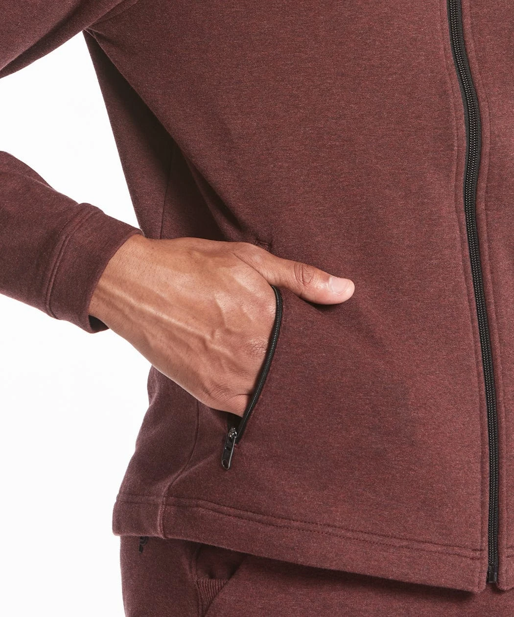 Weekend Full Zip | Men's Heather Maroon 4 Weekend Full Zip | Men's Heather Maroon - Image 4