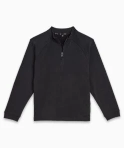 Weekend Half Zip | Men's Black -Gentlemans Wardrobe Store public rec sweatshirts weekend half zip men s black 28329358852130