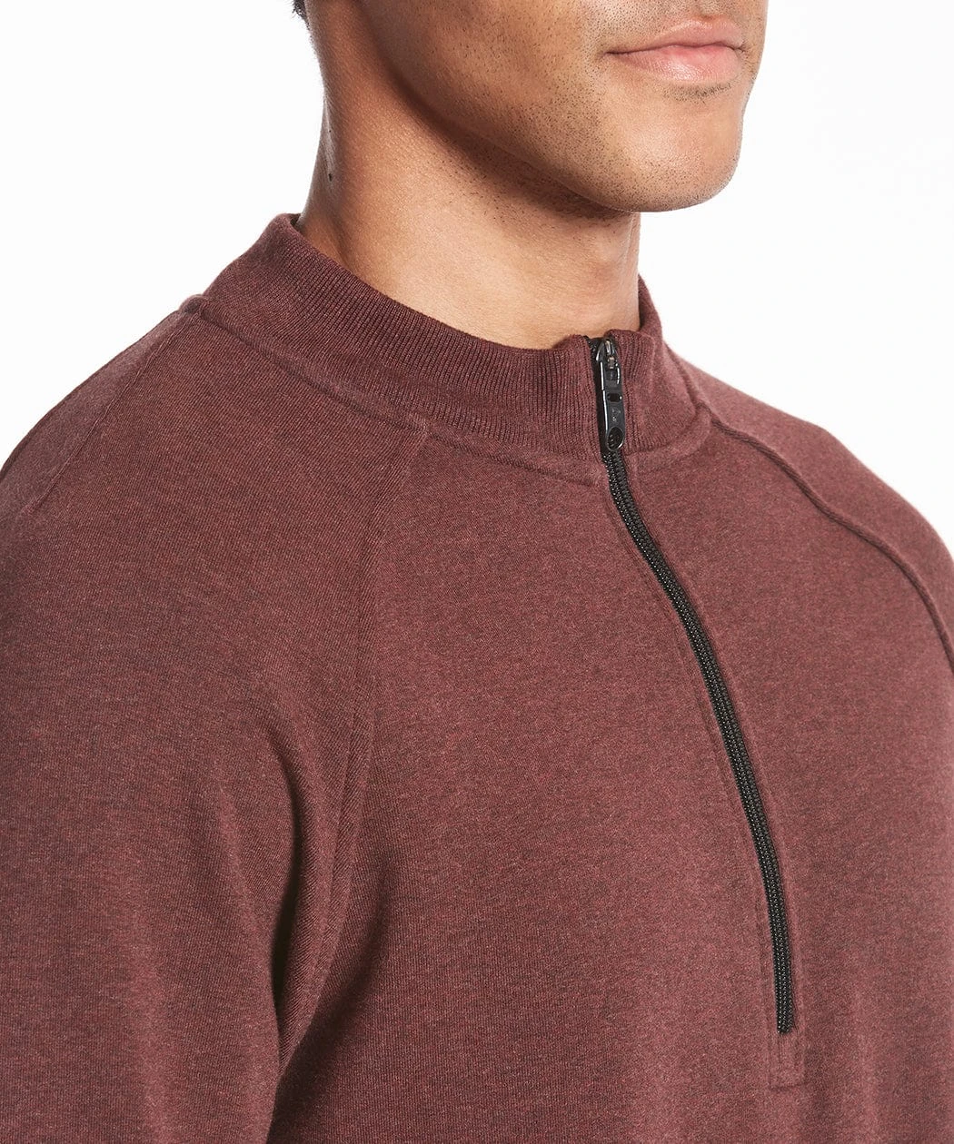 Weekend Half Zip | Men's Heather Maroon 4 Weekend Half Zip | Men's Heather Maroon - Image 4