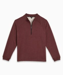 Weekend Half Zip | Men's Heather Maroon 9 Weekend Half Zip | Men's Heather Maroon -Gentlemans Wardrobe Store public rec sweatshirts weekend half zip men s heather maroon 28329360261154