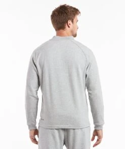 Weekend Half Zip | Men's Heather Silver Spoon -Gentlemans Wardrobe Store public rec sweatshirts weekend half zip men s heather silver spoon 28328905703458