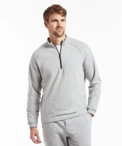 Weekend Half Zip | Men's Heather Silver Spoon