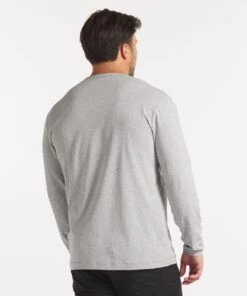 Go-To Long Sleeve | Men's Heather Silver Spoon -Gentlemans Wardrobe Store public rec t shirts go to long sleeve men s heather silver spoon 32807546257442